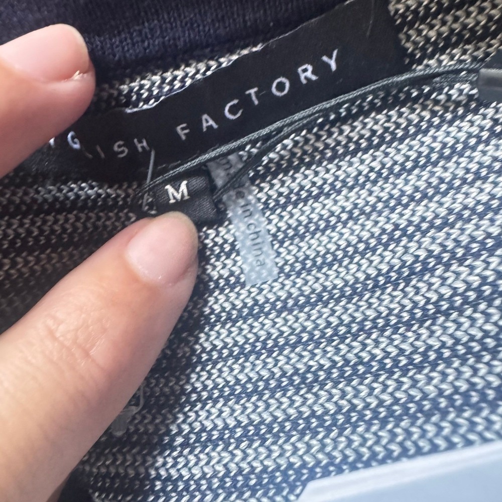 English Factory Striped Maura Knit Mini Skirt Navy White A-Line Zip Med. NWT - Picture 5 of 6